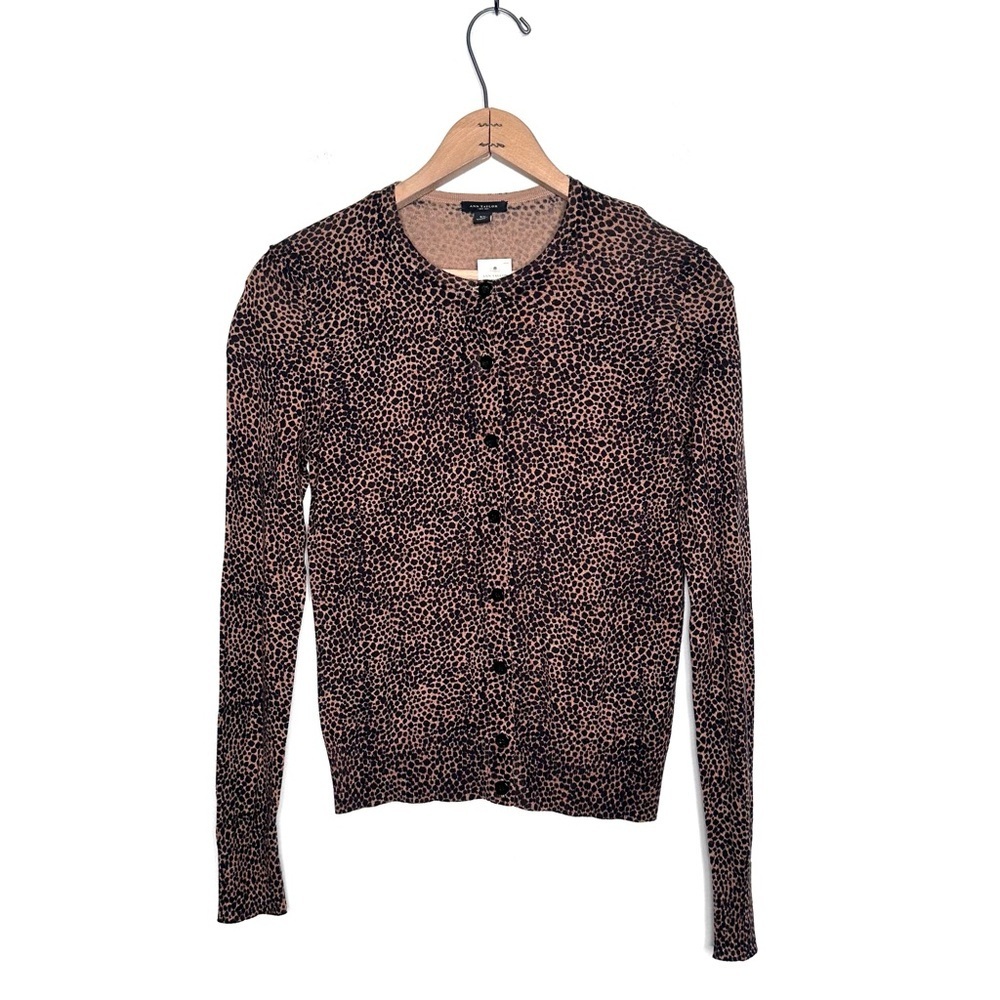 Ann Taylor Leopard Print Button Down Cardigan Soft Lightweight Size XS NWT
